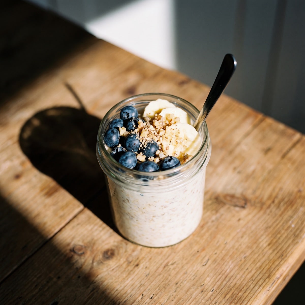 AI-generated photo: Kefir overnight oats with berries
